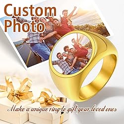 FindChic Customized Signet Photo Rings Round Chunky
