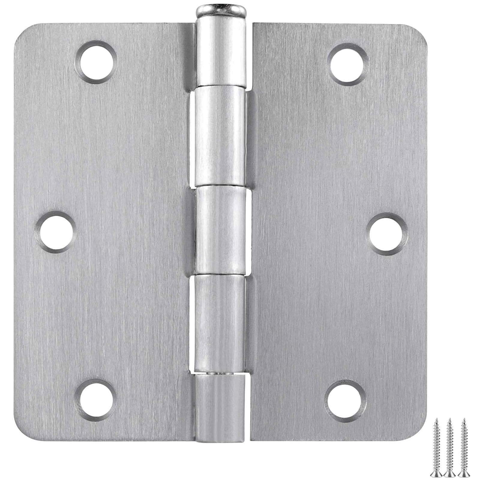 Photo 1 of 24 Pack Satin Nickel Door Hinges, 3.5 Inch Nickel Door Hinges with Mounting Screws, 1/4" Radius Corners, Silver 12 Pairs Bedroom Door Hinge Sturdy Door Hardware