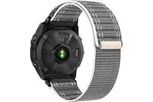 26mm Replacement for Garmin Fenix 8-51mm/7X/6X/5X/Instinct 2X Watch Band, Nylon Soft Breathbale Quick Release Strap Hook & Lo