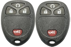 ARRUWEER Keyless Entry Remote Car Key Fob Shell Case Fit for GM GMC Chevrolet Chevy Buick 4 Buttons Replacement with Button Pad (2 Key Shell)