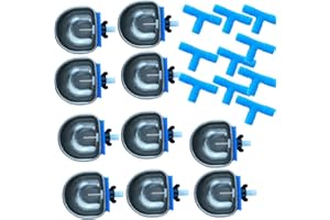 Lveofielygi Rabbit Water Dispenser - Automatic Bunny Water Nipple Drinker Feeders, 2.36'' Stainless Steel Metal Bowl for Cages Watering System Breeding Equipment