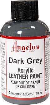 Angelus Leather Paint 4 Oz Dark Grey - Durable, Easy to Use, Customizable