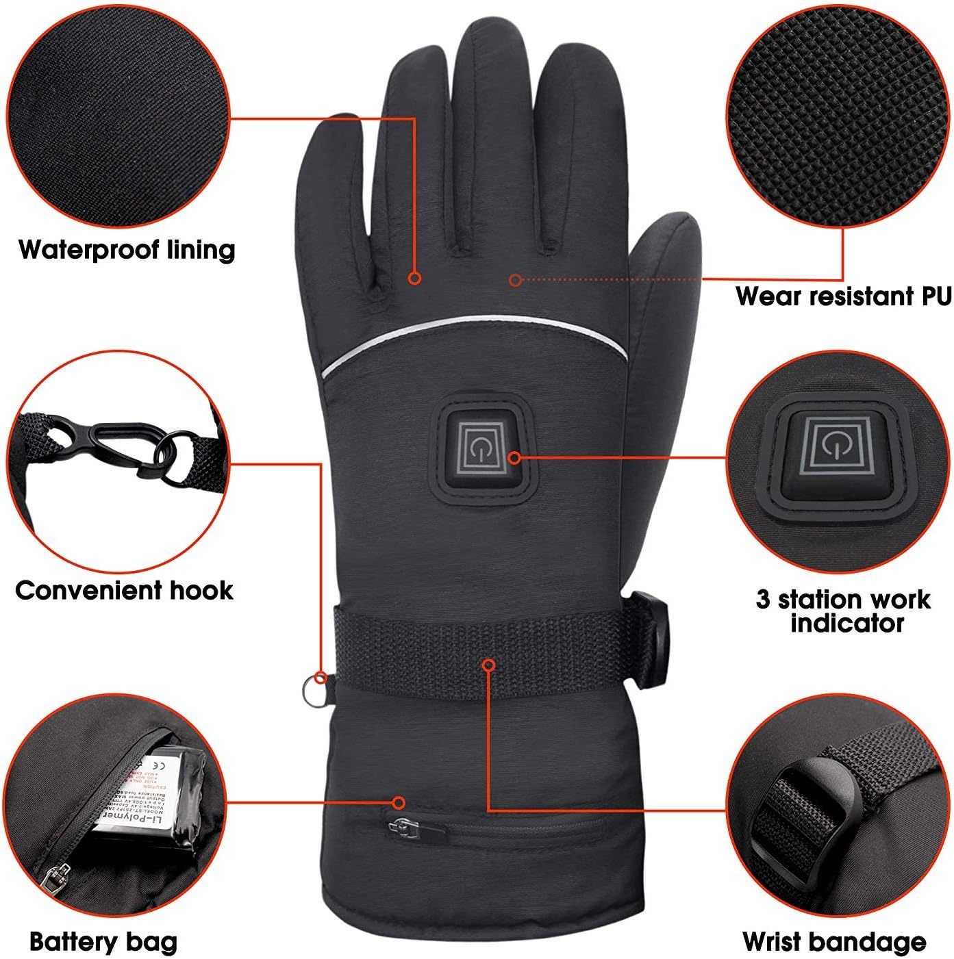 Termici Invernali Guanti Isolati 3/4 Hpt Rivestito Freddo UCI - Foto 2