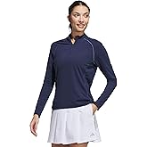 Adidas Womens Ultimate365 Solid Quarter-Zip Mock Long Sleeve Top