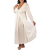 Shadowline Women's Nightgown Robe Peignoir Set Silhouette Nylon Sleepwear