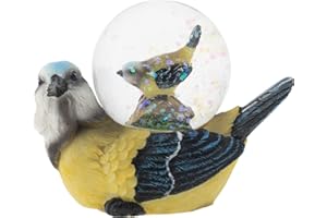 Elanze Designs White Headed Mommy and Baby Bird Magical Whimsical Tabletop Dresser Nightstand Figurine Miniature 45MM Sturdy Glitter Water Snow Globe Decoration