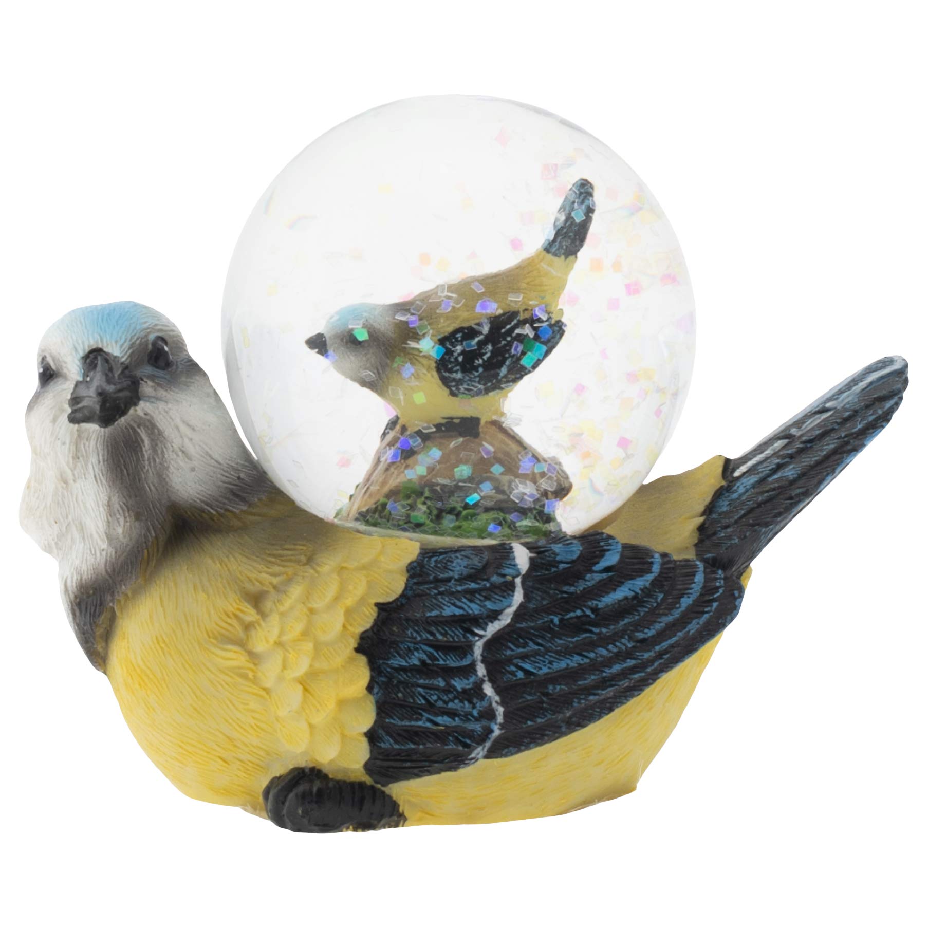 Elanze Designs White Headed Mommy and Baby Bird Magical Whimsical Tabletop Dresser Nightstand Figurine Miniature 45MM Sturdy Glitter Water Snow Globe Decoration