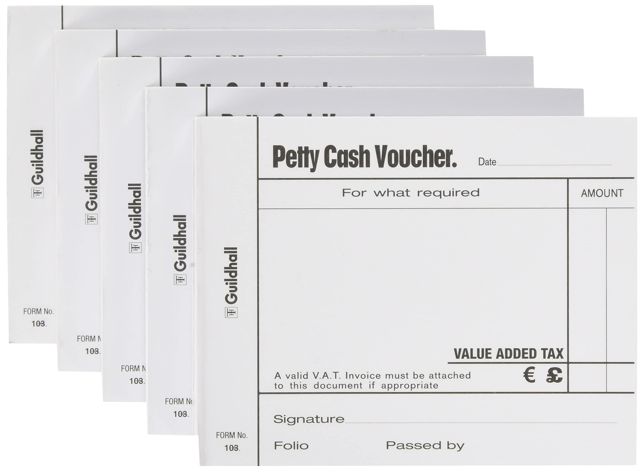 Guildhall GH103W Petty Cash Pad - White