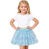 Magic Park 1-14Y Toddler Tulle Sequin Skirt Little Girl Tutu Skirts Birthday Holiday Party Girls Solid Color Short Skirt