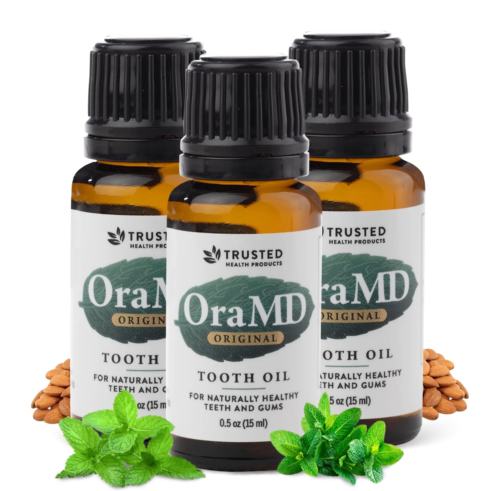 OraMD Original Tooth Oil - Healthy Gums, Fresh Breath and Helps with Sensitive Teeth - All-Natural Solution Better Than Mouthwash (3-Pack)