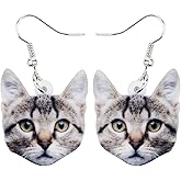Bonsny Acrylic Drop Dangle Sweet Cat Earrings Jewelry For Women Gift Charms accessories