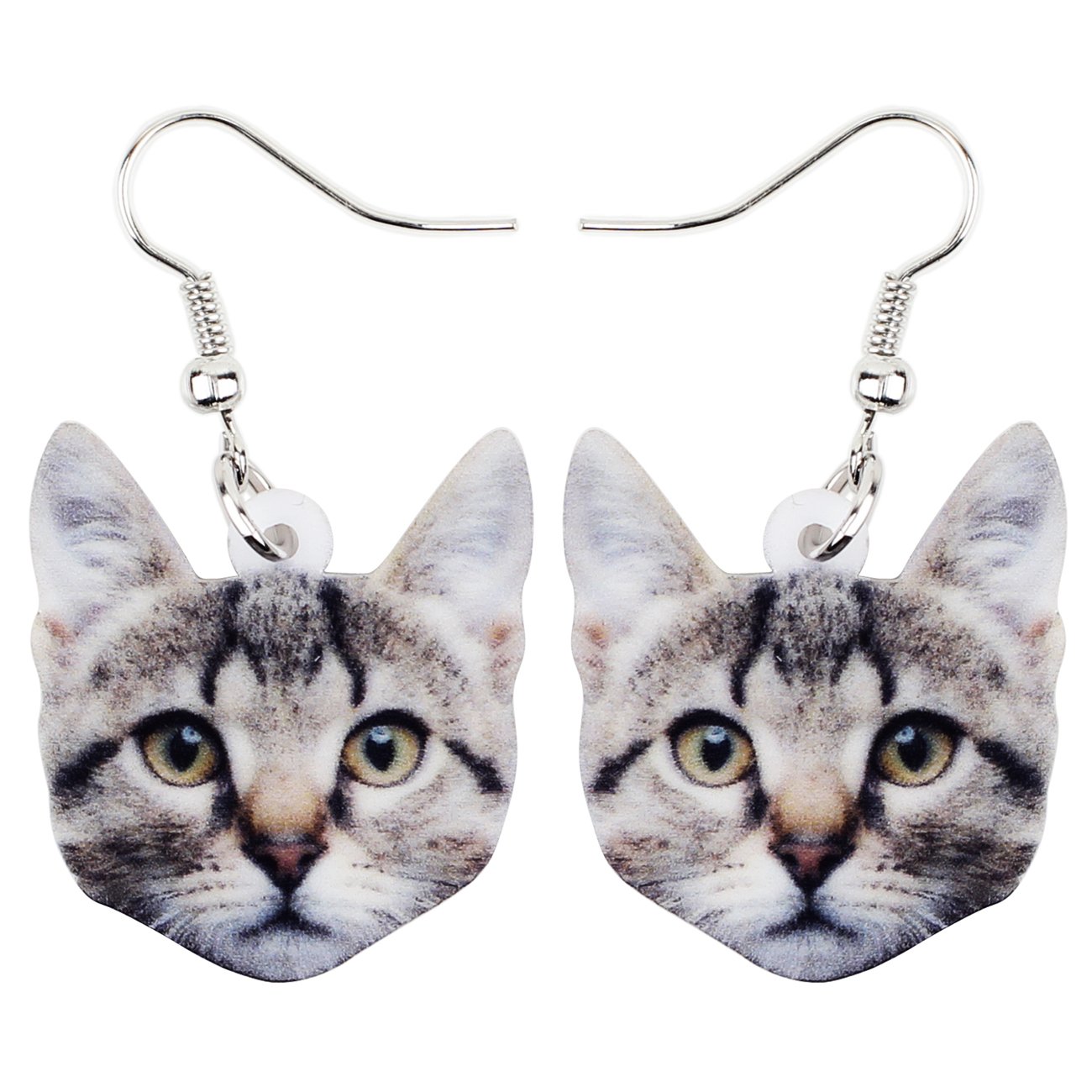 Bonsny Acrylic Drop Dangle Sweet Cat Earrings Jewelry For Women Gift Charms accessories (Black)