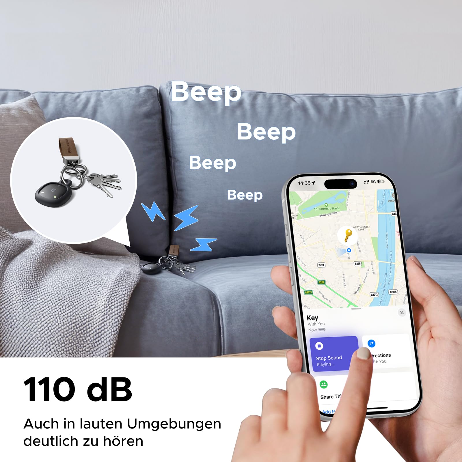 UGREEN FineTrack Mini Duo 2 Tracker kompatibel mit iOS & Android, 4 Pack 3