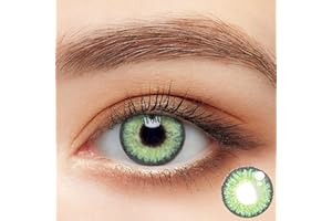 Libruver Portable Colored Contact Lenses Storage Case Set with Color Contacts Lens Tweezers Set for Christmas Party Girl Women Unforgettable, Bseries Gemstone Green