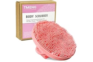 Silicone Body Scrubber-Silicone Shower Brush for Gentle Exfoliating & Lathering with Body Scrub & Wash, Durable & Hygienic, D