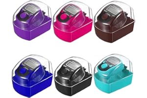 AIPEBANI 6-Pack Digital Tally Finger Counter with Led, Colorful Tasbeeh Tasbih 5-Digits Counter Clickers with Led Light, Carry Ring, Individual Hard Case for Muslims Pray Knitting Track Golf Lap