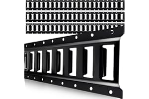 STARLEAPARTS 8' E Track Rail Tie-Down Kit - Heavy Duty 4 Pack Etrack Rails System - Power Coated Steel E Track Bar Rails for Securing Cargo, Garages, Trailers, Vans with 6,000 lbs Breaking Strength