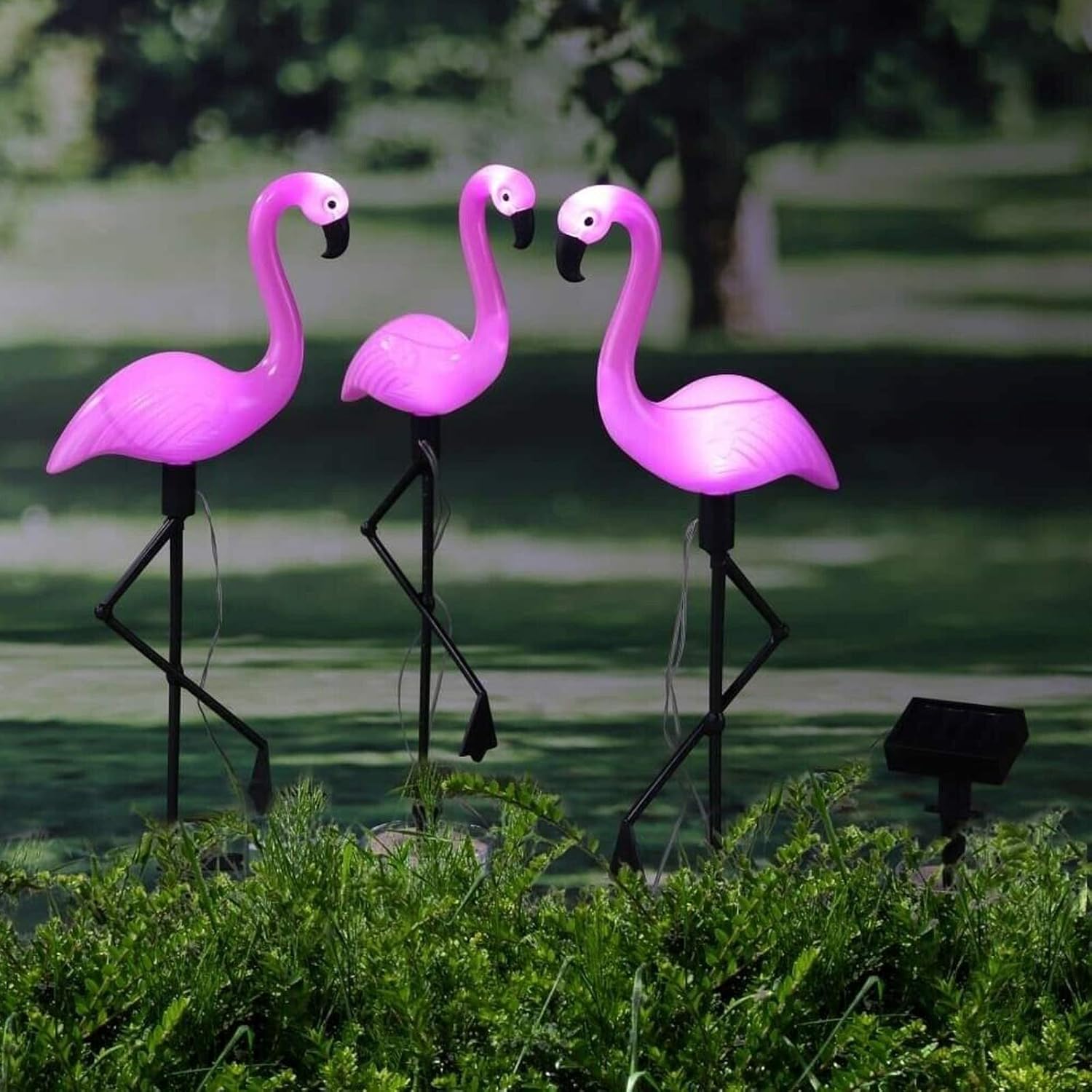3Pack Solar Flamingo Stake Ground Light Lantern Solar Powered Pathway