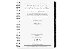 AT-A-GLANCE Executive 2025 Appointment Book Planner Refill for 70-545, Weekly & Monthly, 6-1/2" x 8-3/4", Medium (709081025)