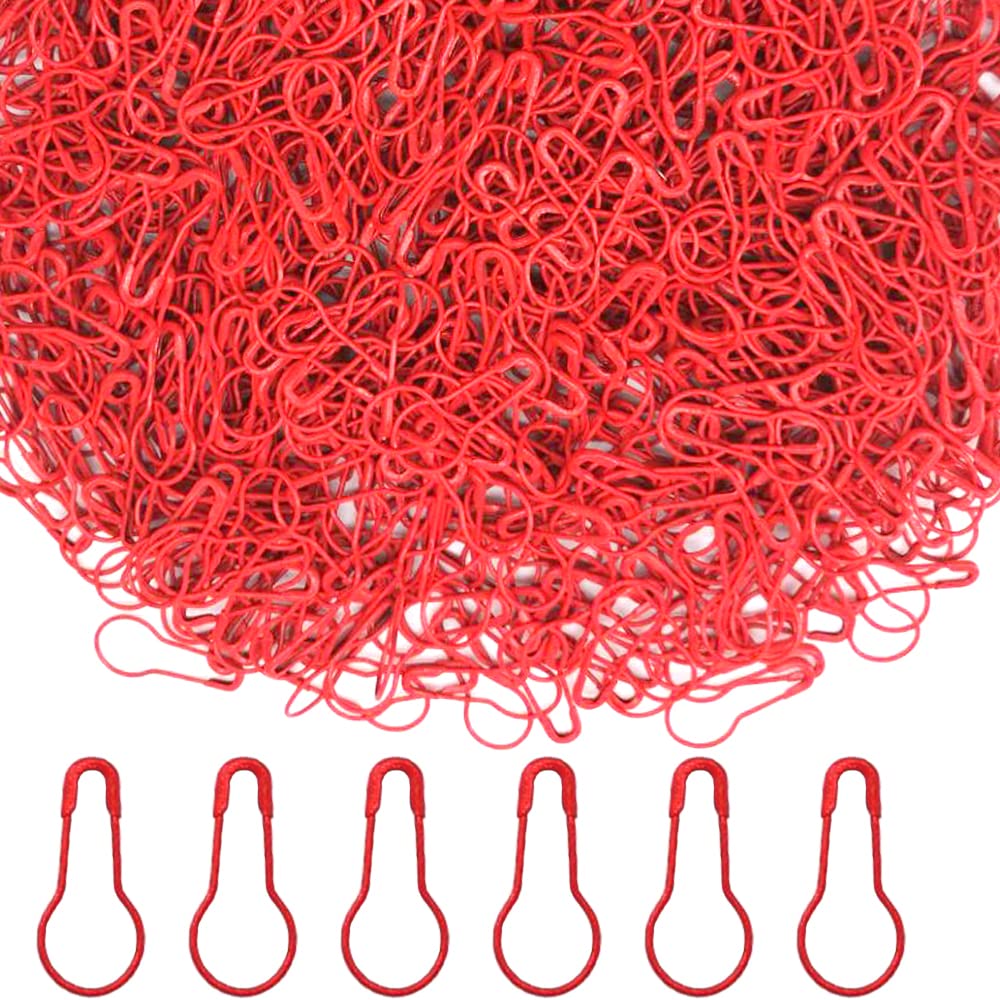Yosawo 500 pcs Safety Pin Clothing Tag Pins Bulb Pin Metal Gourd Pin Calabash Pins for Hand Sewing DIY Crafts Home Accessories (Red)