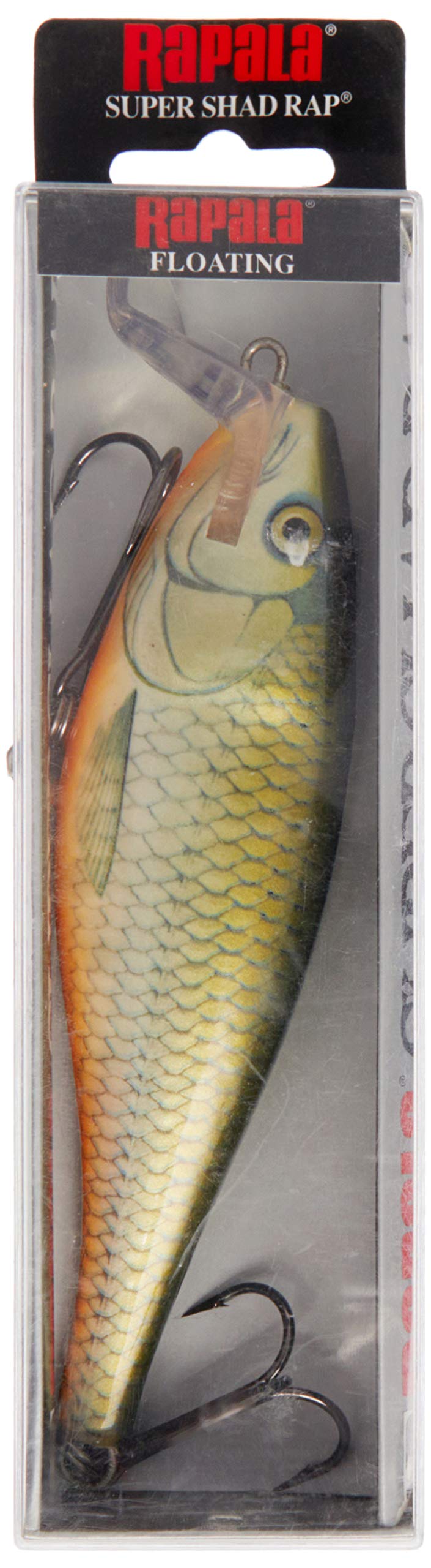 Rapala Super Shad Rap Lure with Two No. 3/0 Hooks, 1.5-2.7 m Swimming Depth, 14 cm Size, Redfin Shiner