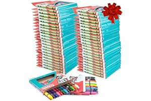 SCS DIRECT Wrapped Wax Crayons (48 Packs, 12 Colors, 576pc) Individually Packaged Boxes-ASTM Safety Tested for Kids, Teachers, Restaurants, Xmas Art Projects, Bulk School Supplies, Holiday Gift Set for Classroom