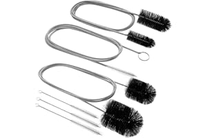 AURAMEILON 6Pcs Flexible Drain Brush 78 Inch Pipe Cleaning Brush 63 Inch drain cleaner brush 59 Inch Hose Brush and 3 Pcs 9 Inch Straw Cleaner Brush for straws Kitchen Sink Plumbing and Shower Drain Tube (Black)