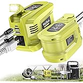 2 Packs Real 200W Power Inverter Compatible With Ryobi, VoLtTech Battery Inverter DC 18V to AC 110V Portable Phone Charger Generator Power Supply with 2 USB Ports & 1 Type-C & 1 AC Outlet (No Battery)