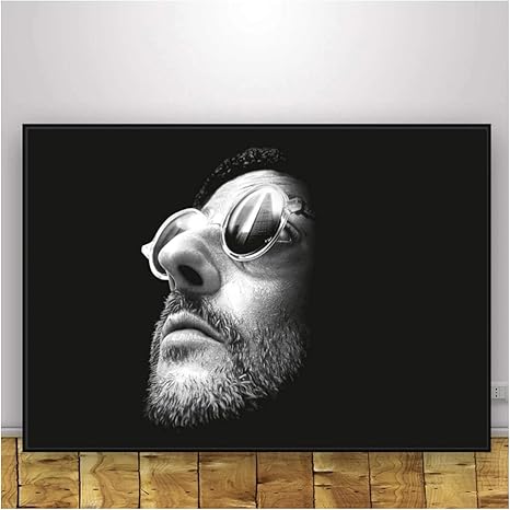 Amazon Co Jp ジャンレノレオンクラシック映画俳優絵画ポスタープリントホームルームの装飾のためのキャンバスの壁の写真キャンバスにプリント 50x70cmフレームなし ホーム キッチン