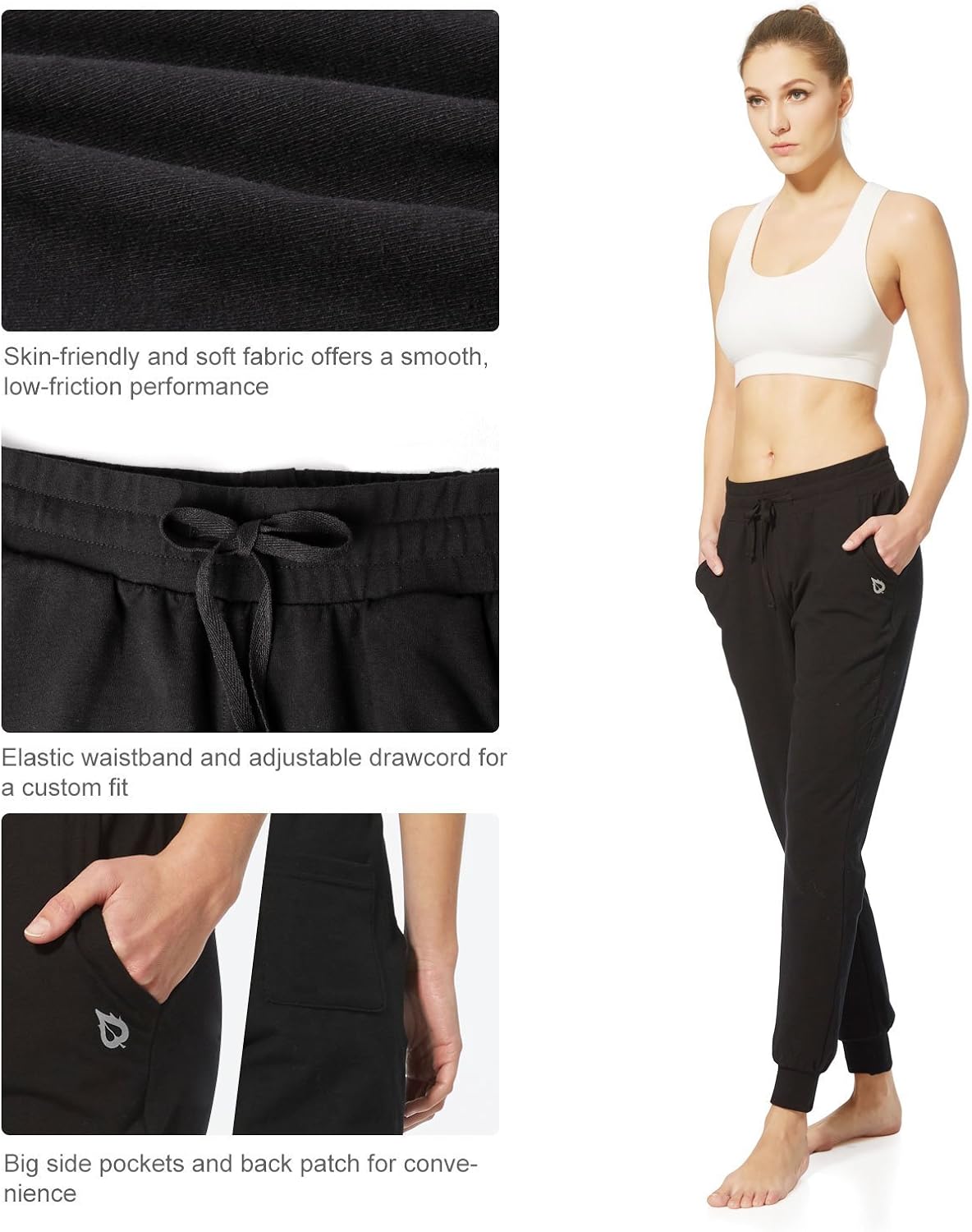 BALEAF Women's Joggers Pants Active Sweatpants Cotton Tapered Workout Yoga Lounge Track Pants with Pockets: Clothing