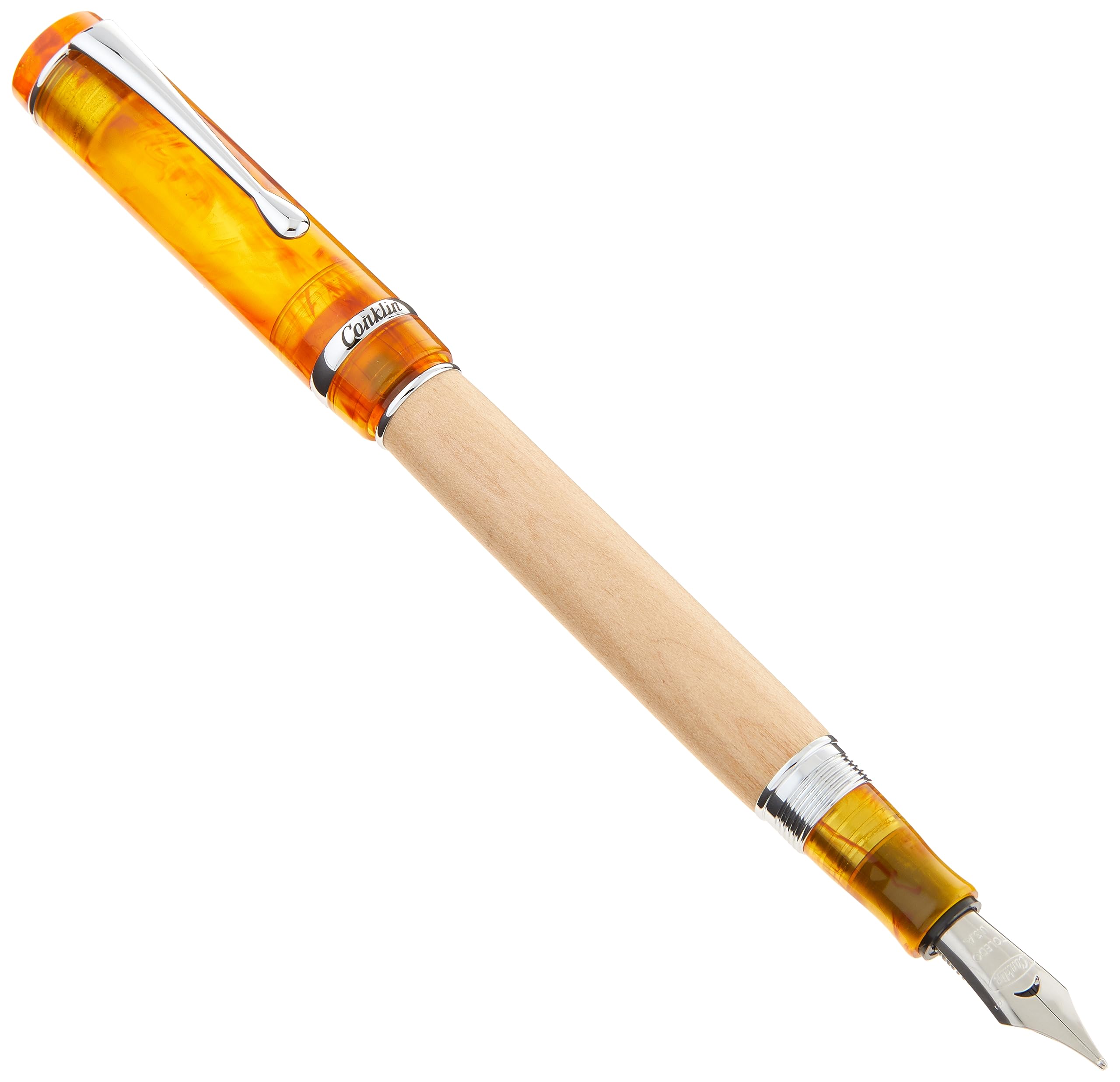 Conklin Duragraph Special Edition Fountain Pen Voyager – Broad Nib, Unique Writing Instrument with Birchwood Barrel