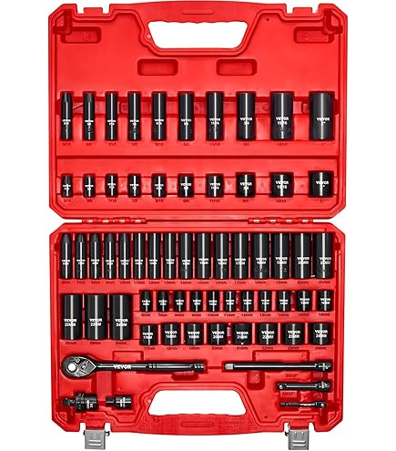 TEKTON 3/8 Inch Drive Deep 6-Point Impact Socket Set, 19-Piece (6