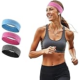 XNXA Athletic Sweat Bands Headbands for Women, Moisture Wicking Sweatbands Non-Slip Elastic Sports Hair Bands for Running, Workout, Yoga, Basketball, Tennis, Exercise