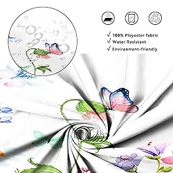 AWERT Small Half Size Stall Shower Curtain with 6