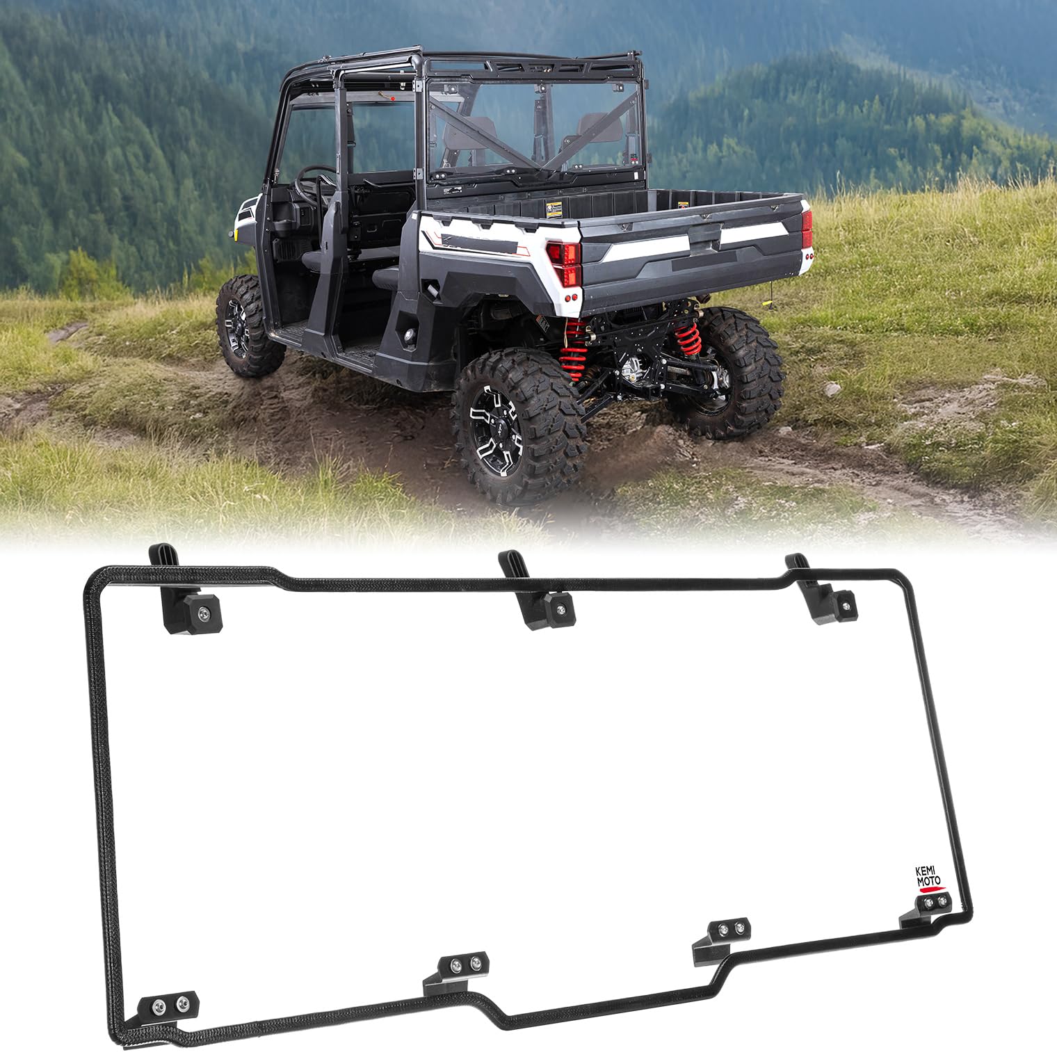 KEMIMOTO UTV Rear Window, Pre-installed Back Windshield Compatible with ...