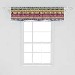 Ambesonne Prehistoric Window Valance, Aztec Culture