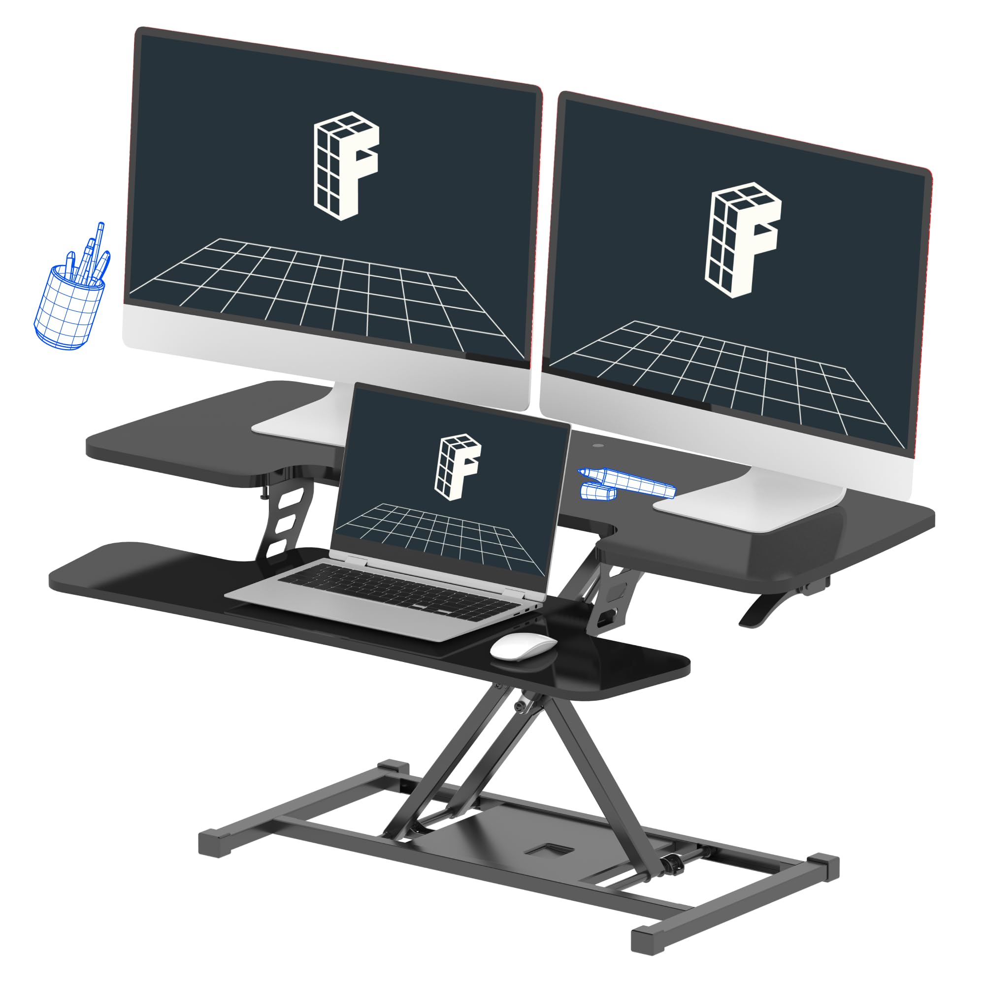 FLEXISPOT 40" Wide Standing Desk Converter Sit to