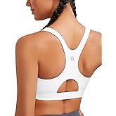 RUNNING GIRL Sports Bras for Women High Support,Racerback High Impact Grey Sports Bra Moulded Cup Workout Bra Push up