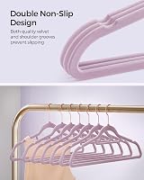 SONGMICS Velvet Hangers 50 Pcs Non-Slip 360° Hook Space-Saving Rose Gold view 5