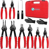 Doaho 10pcs Snap Ring Pliers Set with Straight/Bent Jaw,Storage Case | Internal &amp; External Circlip Pliers for Removal and Installation of Automotive Retaining Rings,Hook and Pick