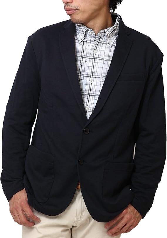 Amazon ユーロプレス Euaro Press Llサイズ ネイビー ポケッタブル カットソー ジャケット 春夏用 ブレザー コンパクト 伸縮性 吸汗速乾 イージーケア ご家庭で洗濯可能 ドライ 通気性 クールビズ オフィスカジュアル 鹿の子素材 ドライビングジャケット メンズ