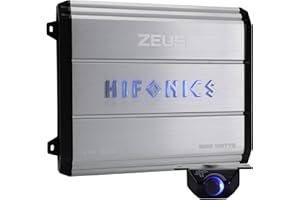 Hifonics Zeus ZXX 1800 Watt Max Class D Monoblock Car Audio Amplifier Amp with Bass Knob and Remote, Variable Crossovers, ZXX-1800.1D, Silver