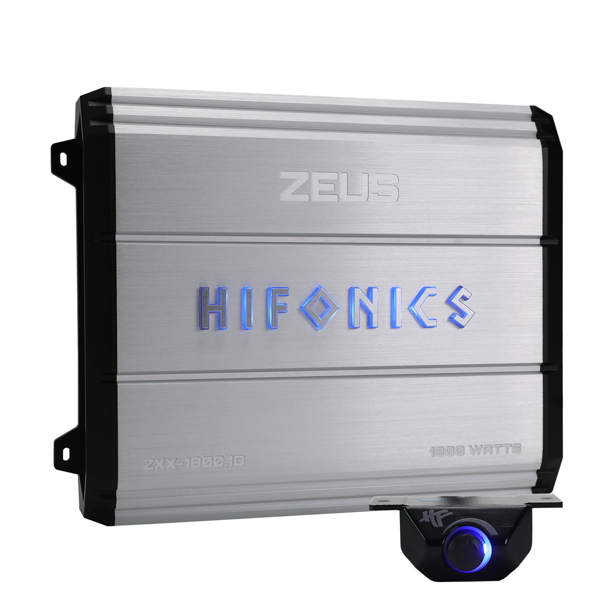 Hifonics Zeus ZXX 1800 Watt Max Class D Monoblock Car Audio Amplifier Amp with Bass Knob and Remote, Variable Crossovers, ZXX-1800.1D, Silver