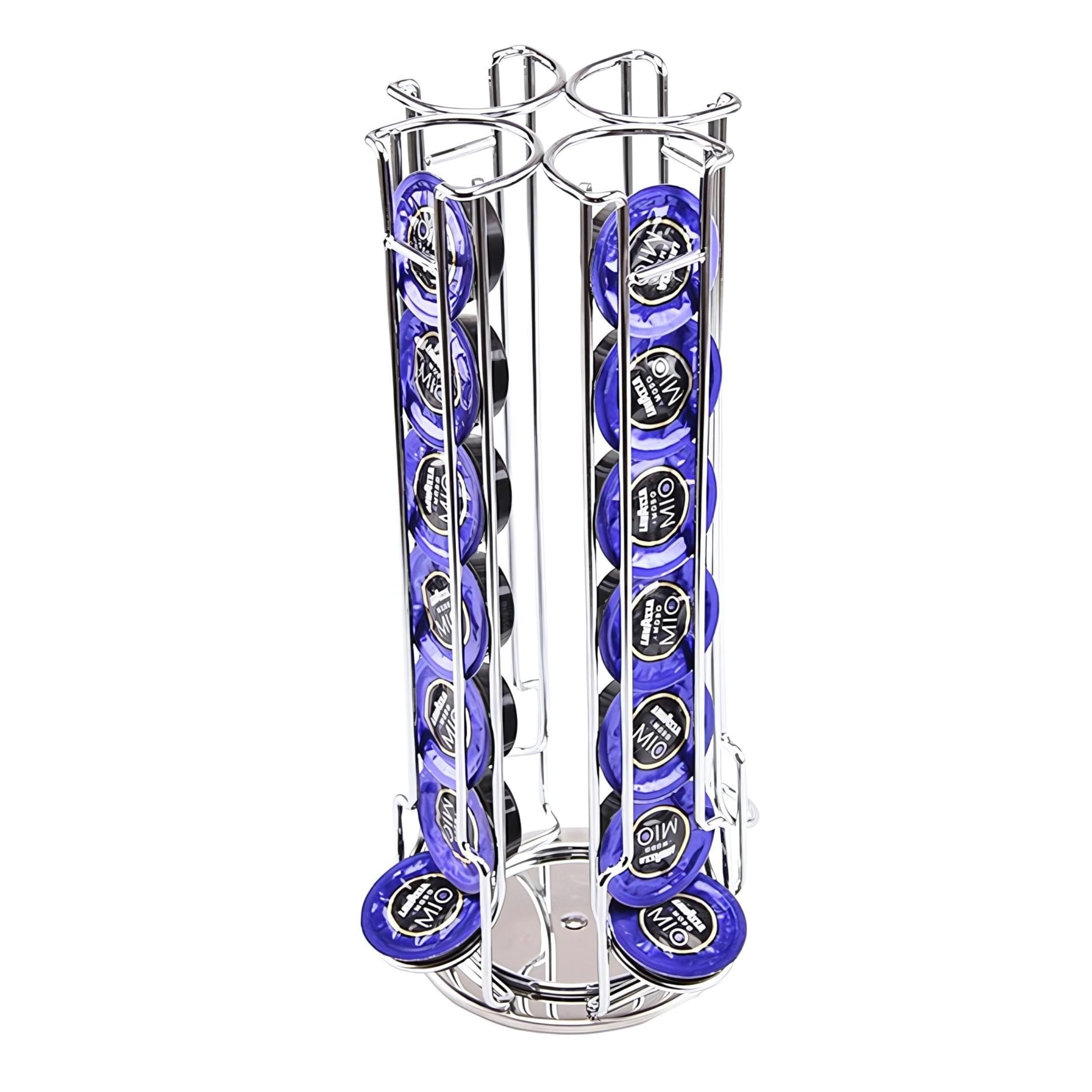 EXZACT Coffee Capsule Holder, Compatible with Lavazza Mio, Not Sold or Created by Lavazza, Rotating Coffee Pod Rack Stands (Max Capacity 28pcs)