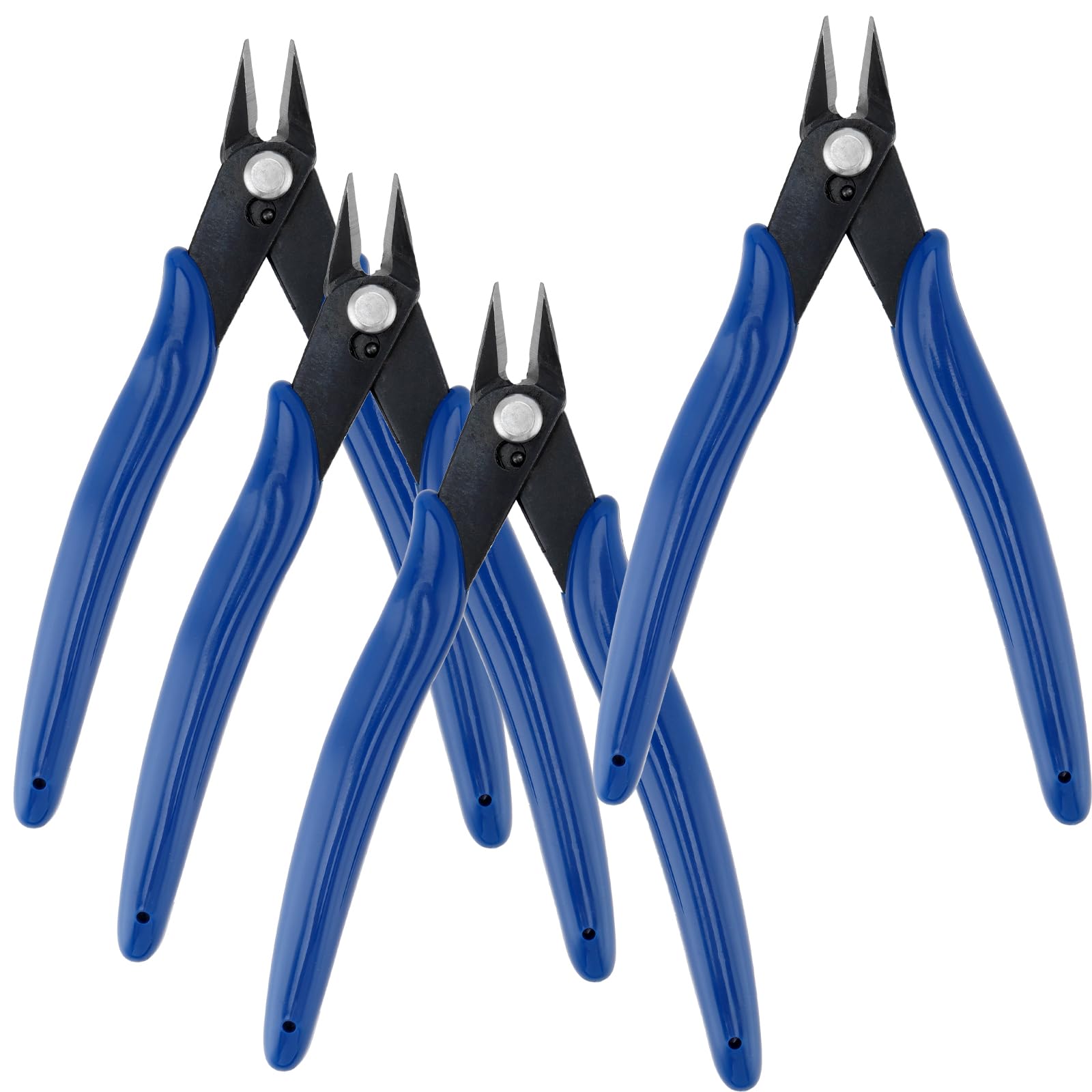 HAKZEON 4 Pack 5 Inch Small Wire Cutters, 170 Flush Side Cutter Cable Cutters Diagonal Cutting Pliers for Model Making, DIY, Jewelry Processing, Models