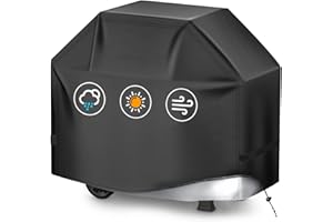 HAZBEN Perfect Grill Cover for Outdoor Grills Waterproof Rip-Proof Weather Resistant for Reliable Protection Griddle Cover Easy to Clean Adjustable Hem Drawstring Fade Resistant (48 inch)