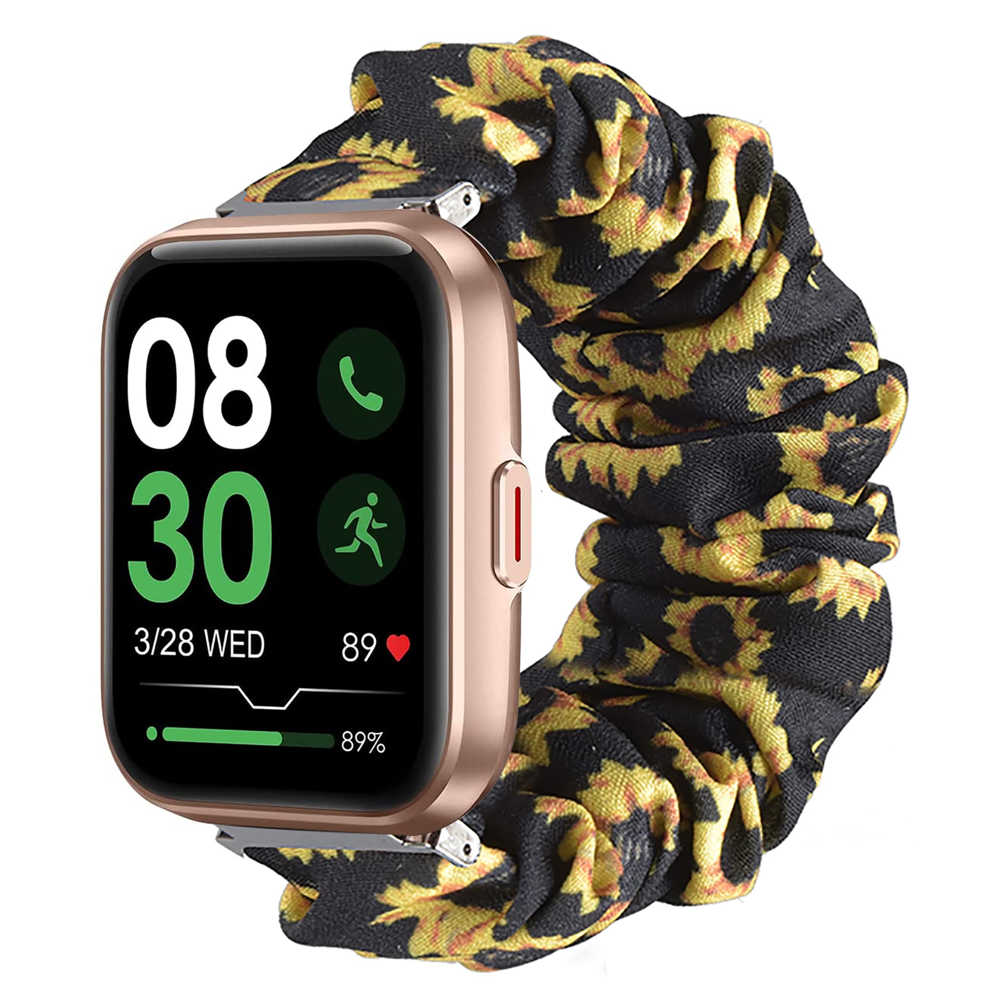for ID208BT Smart Watch Bands, Fabric Elastic Scrunchie Elastic Watch Band Women Cute Replacement Straps Compatible with AEAC ID208/Tensky ID208/ENGERWALL ID208BT/Gydom/DECWIN ID208BT Watch(NOT ID207)