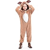 Gomukot Kids Reindeer Costume Christmas Deer Romper Jumpsuit for Boys and Girls One Piece Outfit