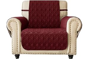 Ameritex Waterproof Nonslip Chair Cover for Leather, Dog Chair Cover Furniture Protector, Ideal Chair Slipcovers for Pets and Kids, Stay in Place (23", Burgundy)