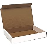 White Cardboard Shipping Box - Pack of 25, 11 x 8.75 x 2 Inches, White, Corrugated Box